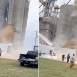 Inmenso silo de granos de soya se derrumbó e hizo correr a decenas de personas